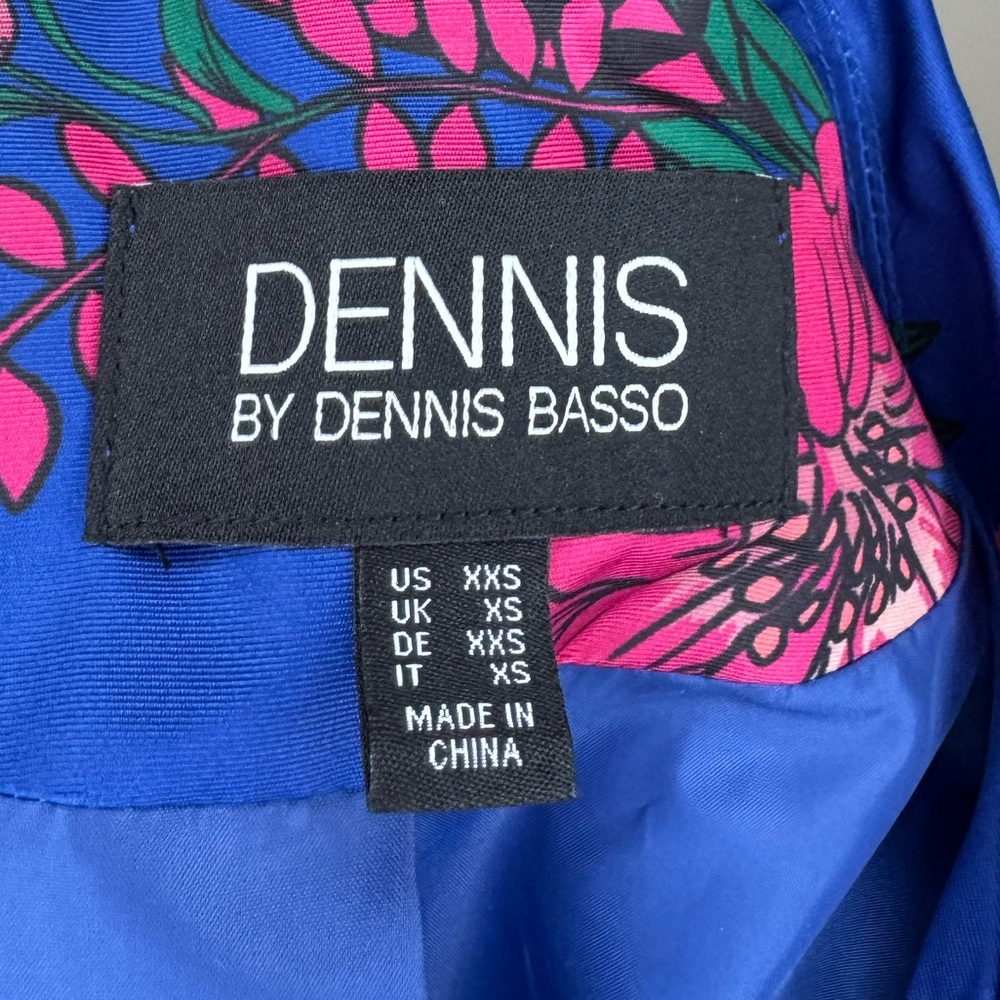 Dennis by Dennis Basso Blue Floral Zip Jacket XXS - Picture 2 of 4